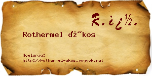 Rothermel Ákos névjegykártya